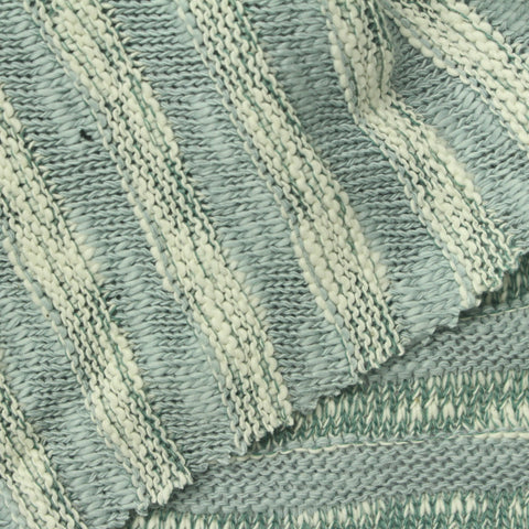 Light Blue-Green Marl Chunky Knit, Cotton-Poly