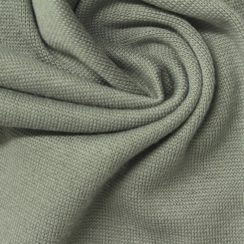 Muted Green Marl Rib Knit, Poly-Cotton