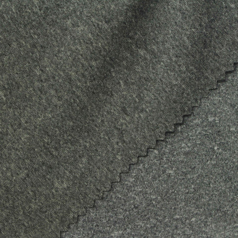 Grey Heathered-Marl Jersey Knit, Polyester, 130 gsm