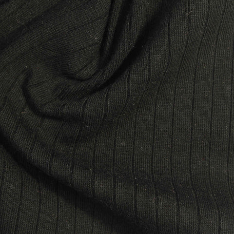 Cotton Stretch Rib Knit Fabric, 220 gsm, 140 cm — Green