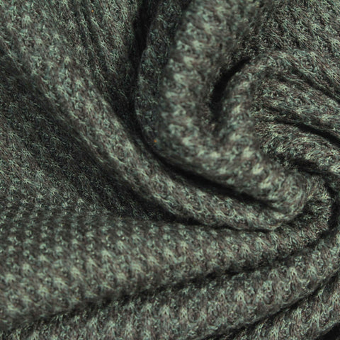 Light Green Marl Waffle Knit, Viscose-Poly