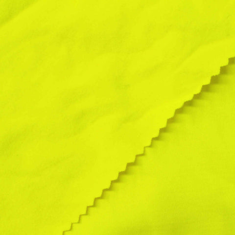 Brushed Polyester Stretch Jersey Knit Fabric, 247 gsm, 170 cm — Yellow
