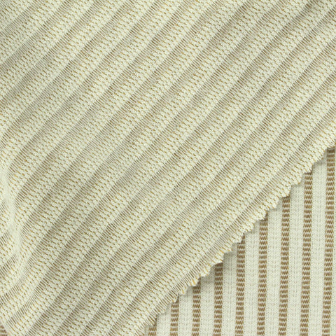 Cream Stripe Knit, Cotton-Poly
