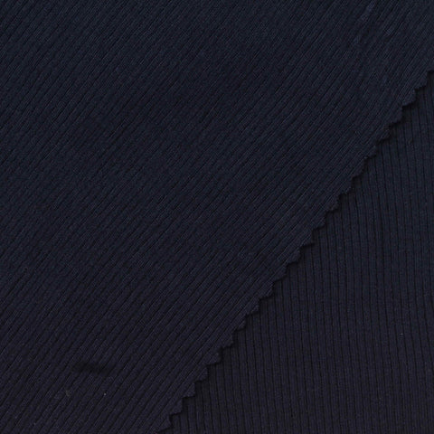 Dark Navy Rib Knit, Viscose