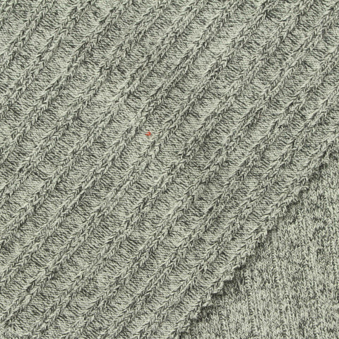 Dark Grey Heathered-Marl Rib Knit, Viscose-Poly, 290 gsm