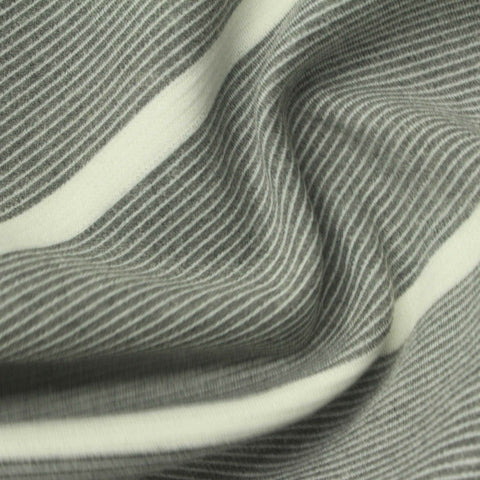 Grey Stripes Knit, Cotton-Poly, 305 gsm