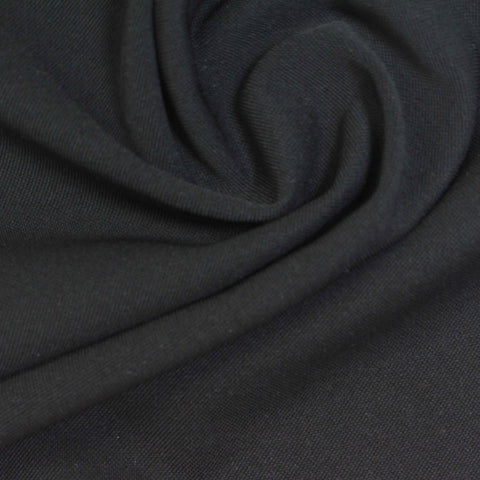 Polyester Stretch Piqué Knit Fabric, 260 gsm, 160 cm — Black
