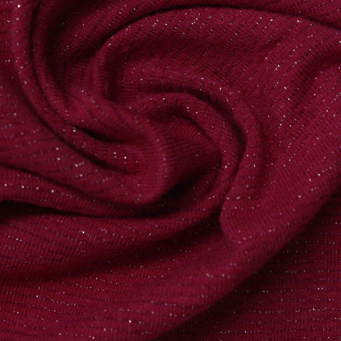 Burgundy Glitter-Stripe Knit