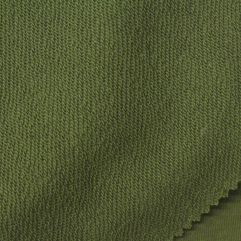 100% Cotton French Terry Fabric, 316 gsm, 194 cm — Green