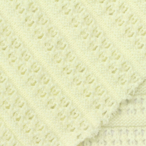 Cream Textured-Band Pointelle Knit, Viscose-Poly