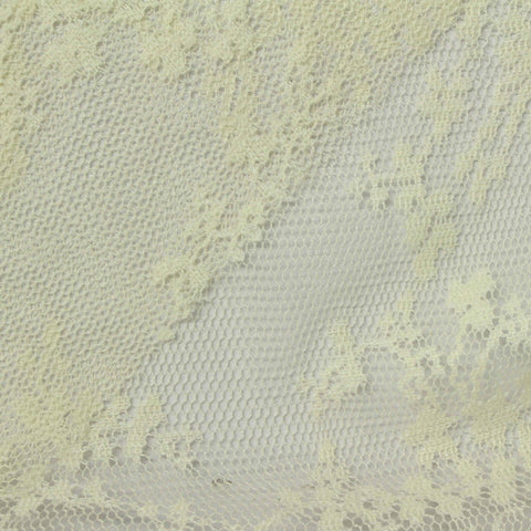 Cream Floral Lace, Polyester, 70 gsm