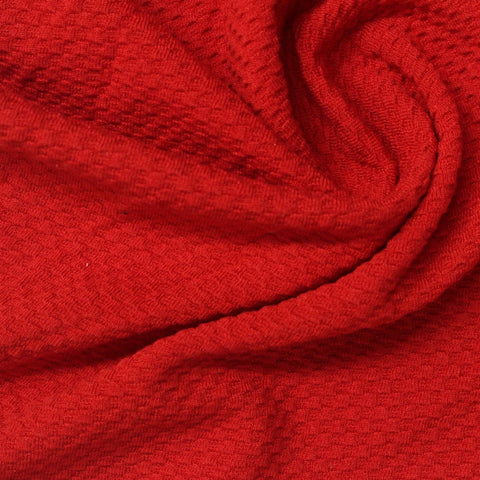 Red Textured Jacquard, Viscose-Poly