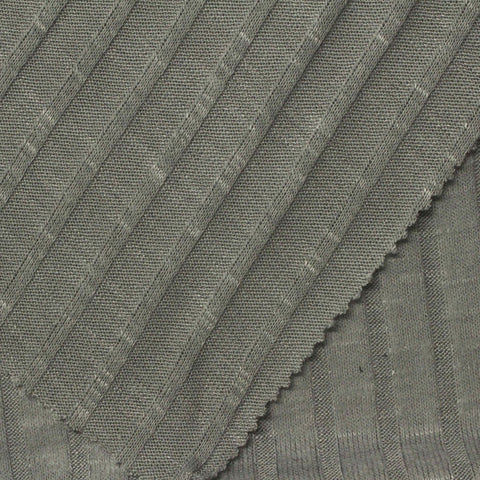 Slub Polyester Stretch Rib Knit Fabric, 190 gsm — Green