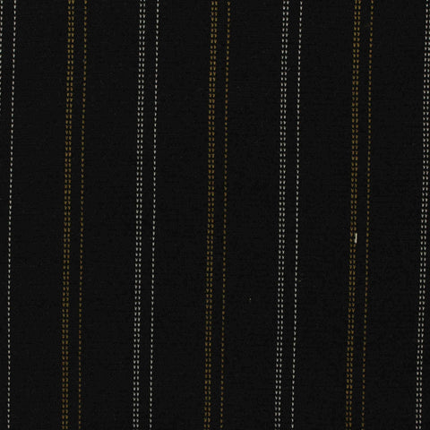 Black Vertical-Stripe Interlock Knit, Polyester, 320 gsm