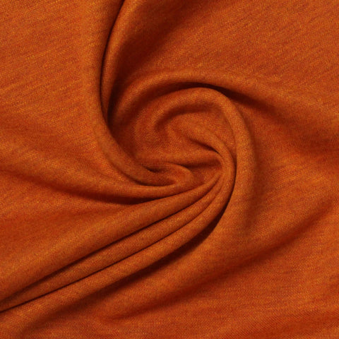 Orange Marl Interlock Knit, Poly-Viscose, 170 gsm