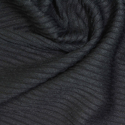 Polyester Stretch Knit Fabric, 165 gsm, 153 cm — Black