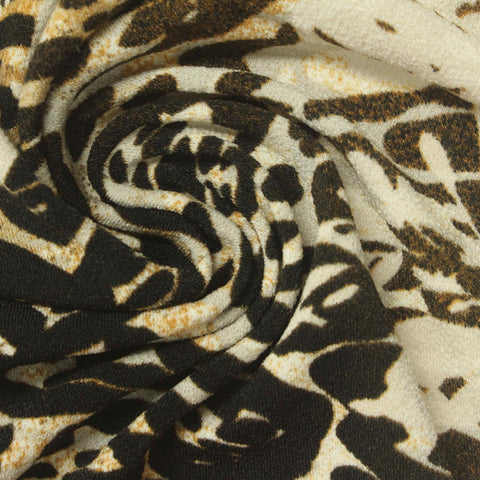 Black Leopard Knit, Polyester, 215 gsm