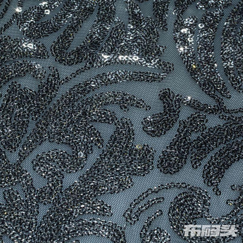 Navy Abstract Mesh, Polyester