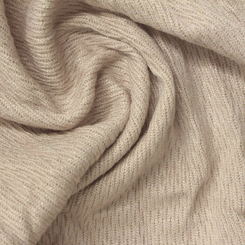 Viscose Polyester Blend Birdseye Knit Fabric, 319 gsm, 157 cm — Beige