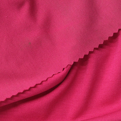 Polyester Viscose Stretch Interlock Knit Fabric, 250 gsm, 161 cm — Pink