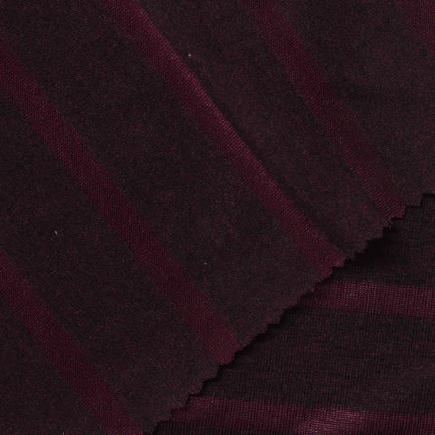 Dark Maroon Horizontal-Stripe Knit, Poly-Viscose