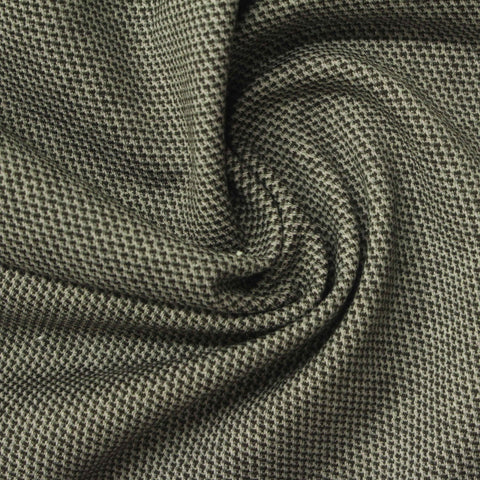 Dark Grey Houndstooth Interlock Knit, Poly-Nylon