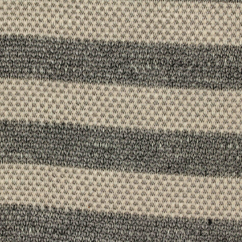 Cream Horizontal-Stripe Chunky Knit, Polyester, 168 gsm