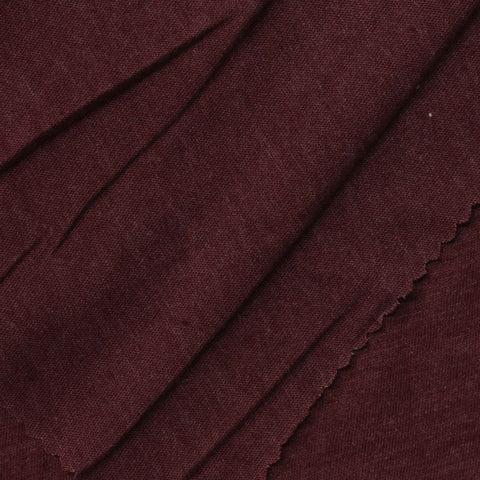 Dark Red Heather Jersey Knit, Cotton-Poly