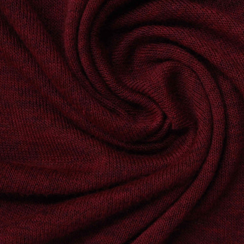 Deep Red Marl Jersey Knit, Viscose, 105 gsm