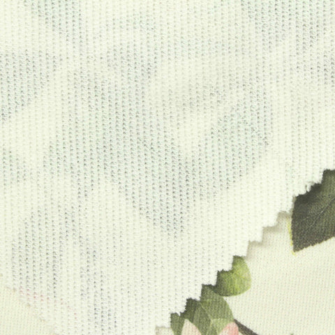 Pink Flowers French Terry, Polyester