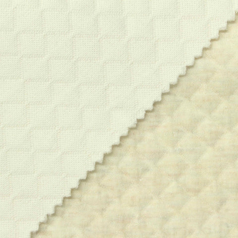 Cream Diamond Jacquard, Poly-Viscose, 300 gsm