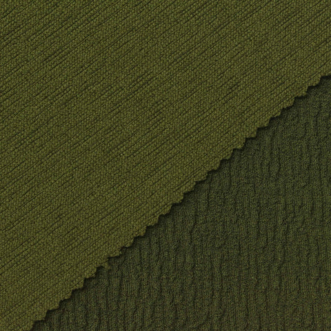 Dark Green Textured Scuba Knit, Polyester