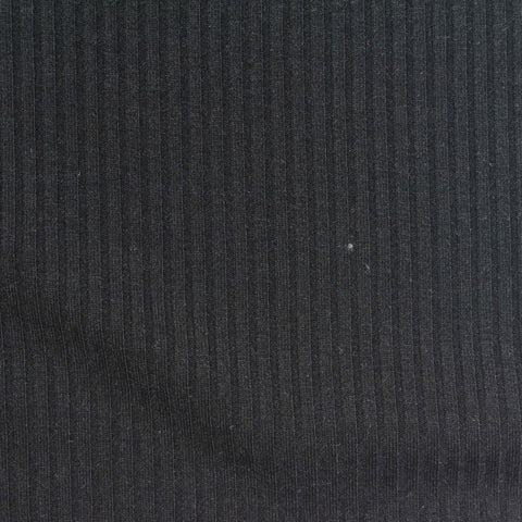 Black Textured Rib Knit, Poly-Viscose