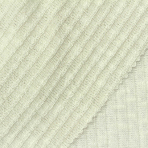 White Textured Rib Knit, Poly-Viscose