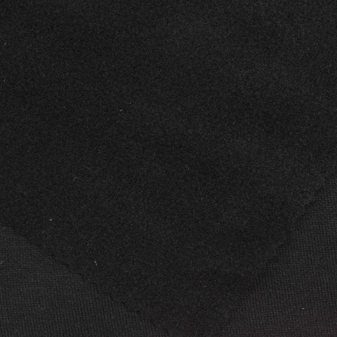 Brushed Polyester Cotton Interlock Knit Fabric, 330 gsm — Black