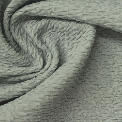 Light Grey-Green Tone-on-Tone Crepe, Polyester