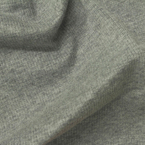 Light Grey Heathered-Marl Rib Knit, Poly-Cotton, 330 gsm