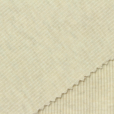 Cotton Polyester Stretch Rib Knit Fabric, 460 gsm, 140 cm — Khaki