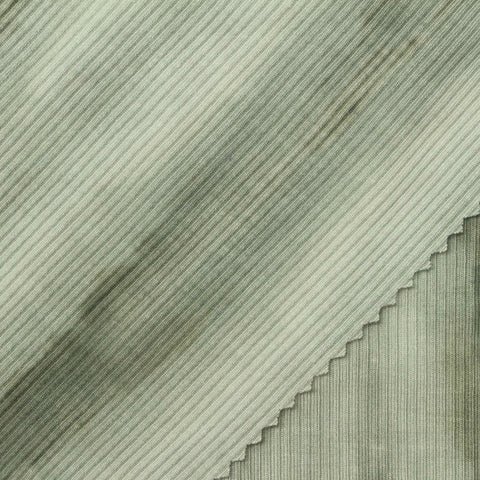 Green Abstract Rib Knit, Viscose