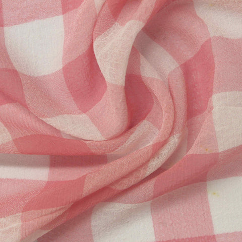 Pink Gingham Woven, Polyester