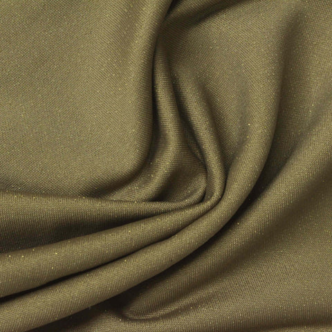Polyester Metallic Stretch French Terry Fabric, 155 gsm — Khaki
