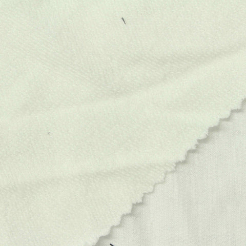 Polyester Cotton French Terry Fabric, 198 gsm, 174 cm — White