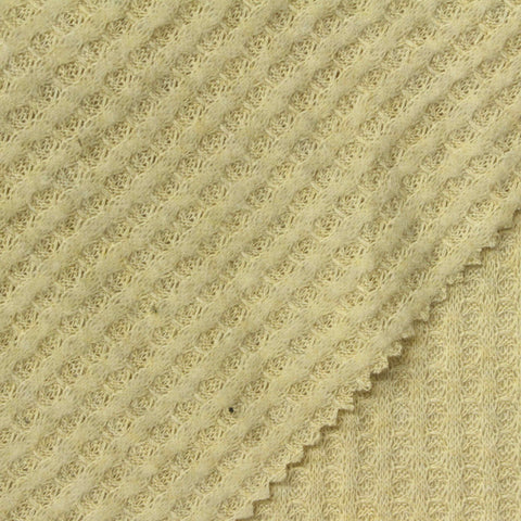 Polyester Viscose Stretch Waffle Knit Fabric, 214 gsm, 175 cm — Yellow