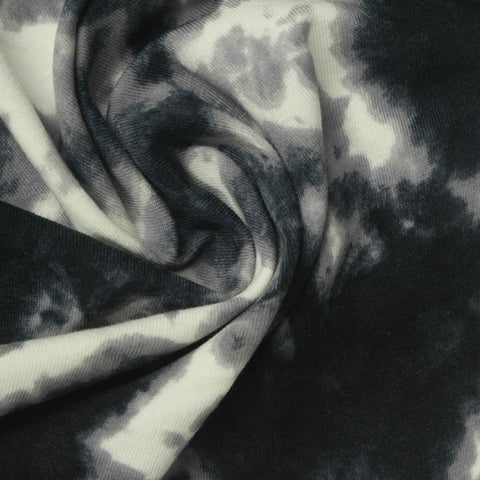 Black Abstract Jersey Knit, Cotton