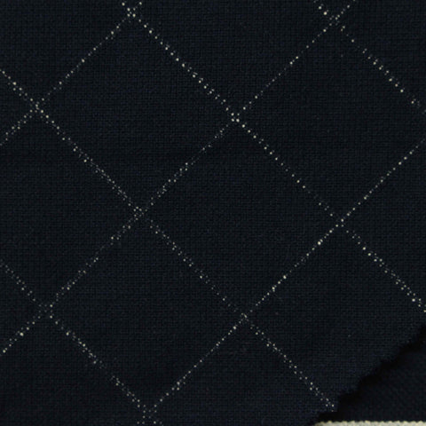 White Grid Piqué Knit, Cotton-Poly
