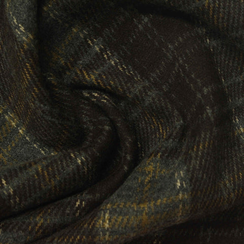 Dark Grey Plaid Interlock Knit, Polyester, 315 gsm