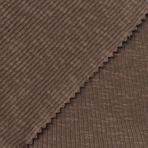Brown Marl Rib Knit, Cotton