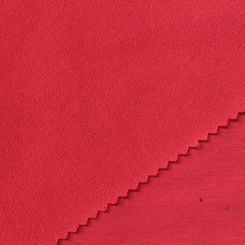 Cotton Polyester Stretch French Terry Fabric, 250 gsm, 180 cm — Red