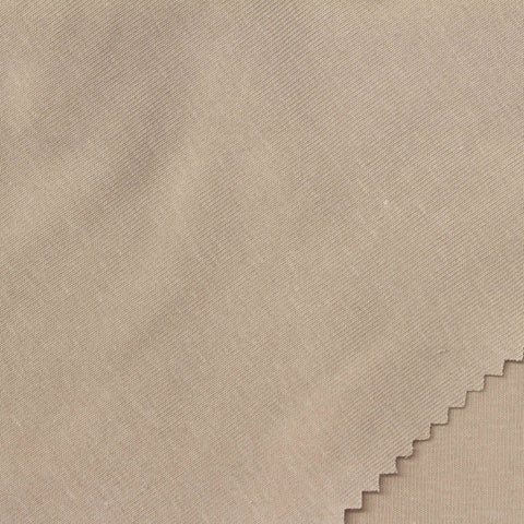Cotton Stretch Rib Knit Fabric, 250 gsm, 175 cm — Beige