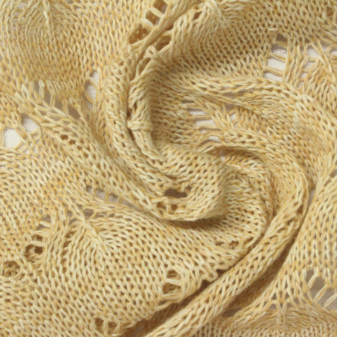 Jacquard Polyester Cotton Pointelle Knit Fabric, 270 gsm, 160 cm — Beige